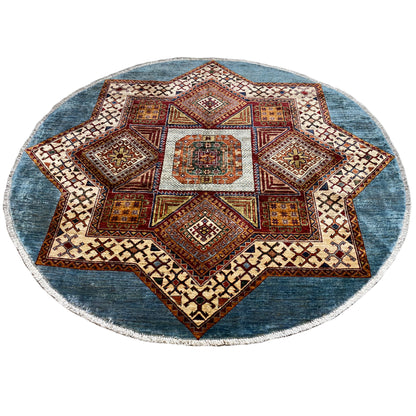 Blauer & Beiger Stern Kazak Teppich - German Carpet Shop