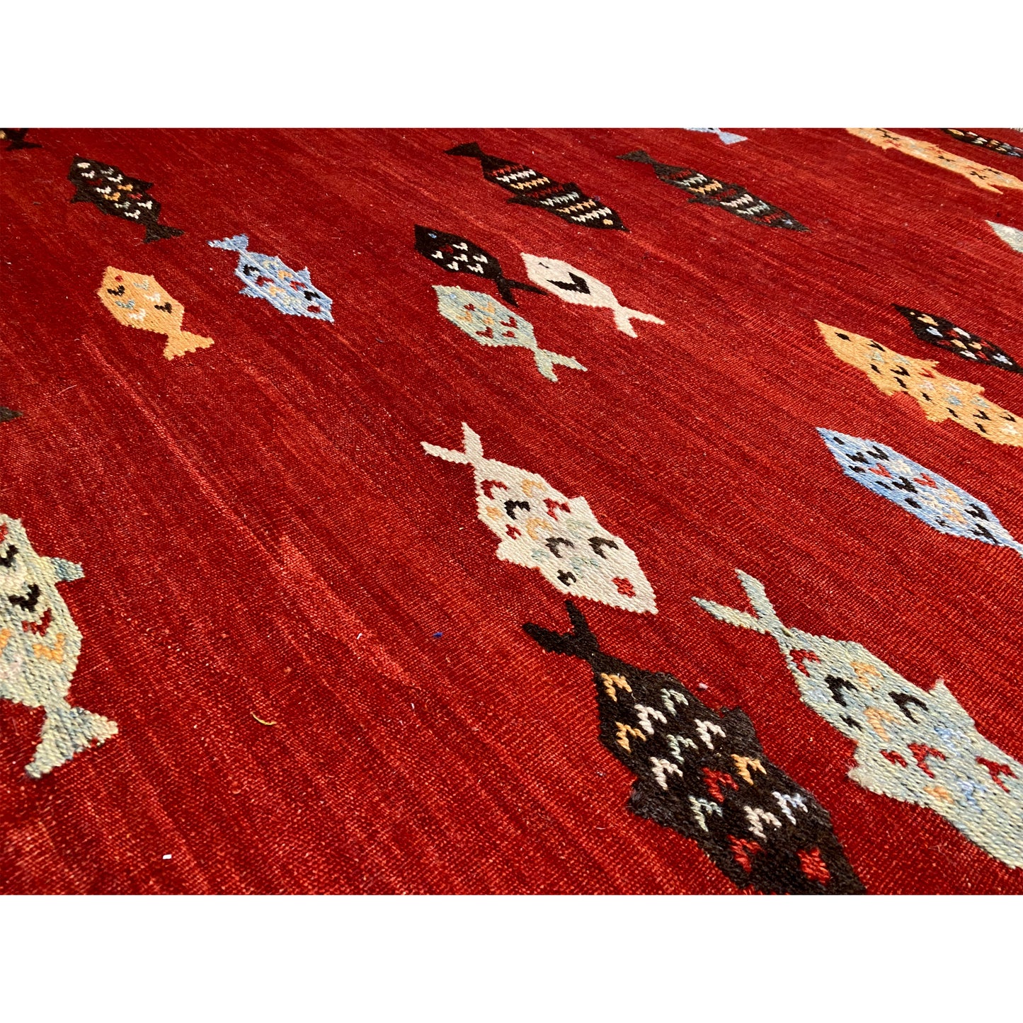 Roter Kelim Qashqai Teppich 191x153 cm - German Carpet Shop