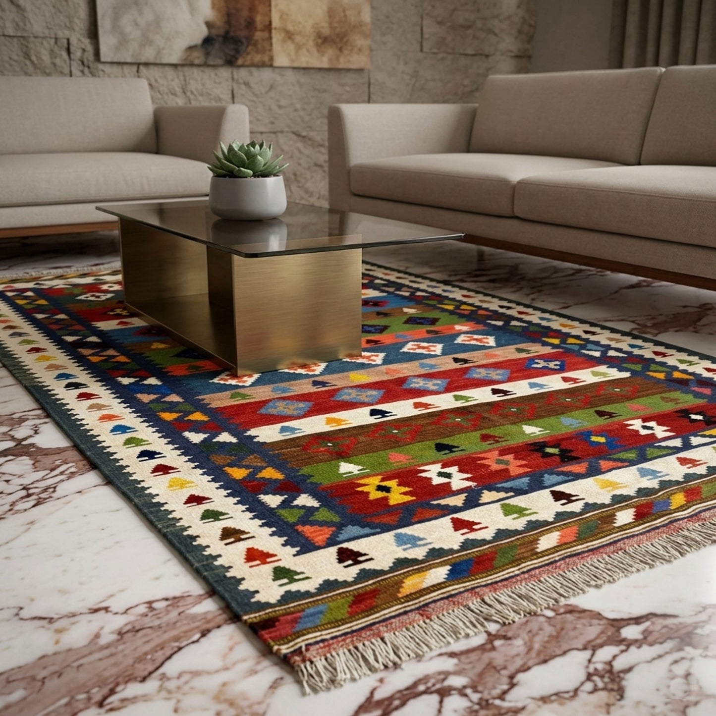 Kelim Rug - 228x128 cm