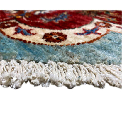 Khorjin-Teppich, Blau & Rot, 174x174 cm - German Carpet Shop
