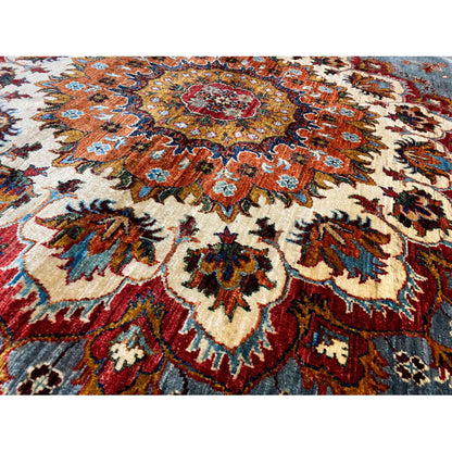 Handgeknüpfter Khorjin Teppich, Blau & Rot, 177x176 cm - German Carpet Shop