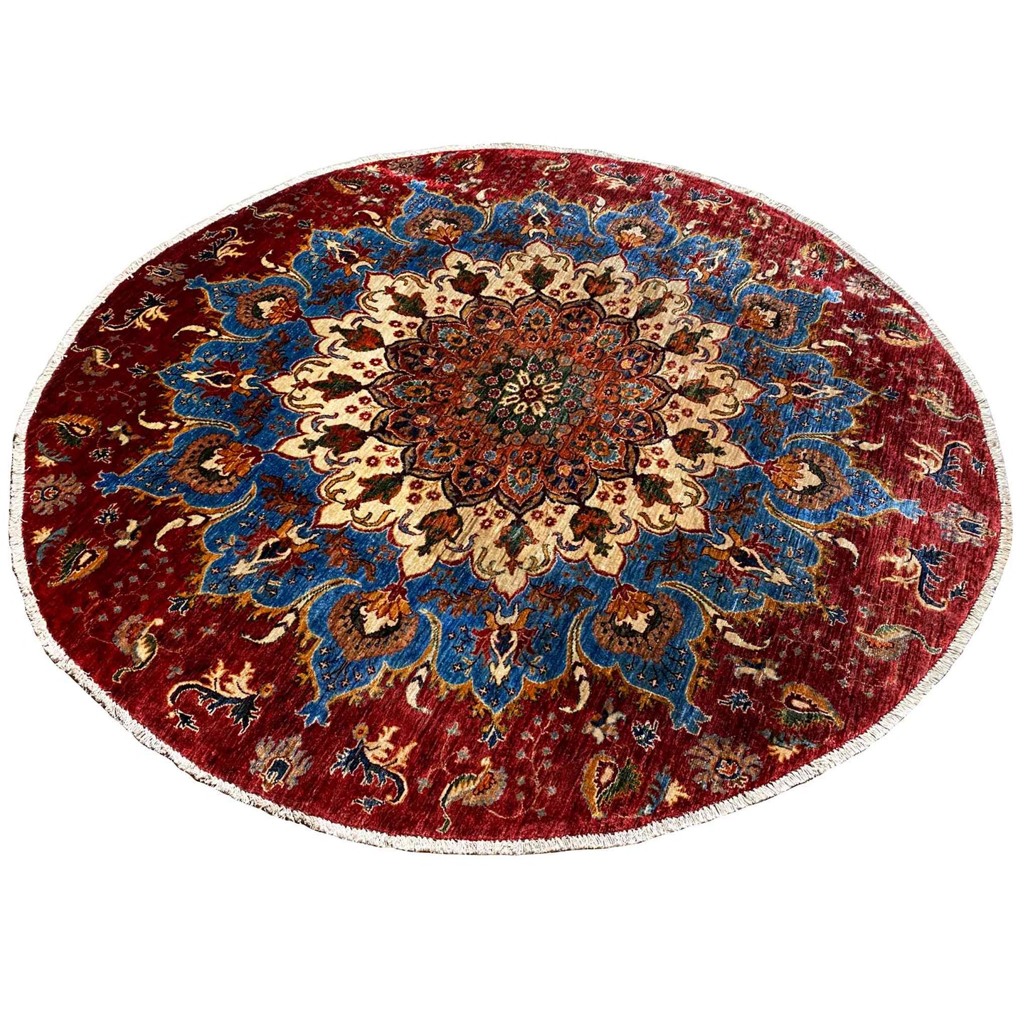 Khorjin Wollteppich, Rot & Blau, 203x203 cm - German Carpet Shop