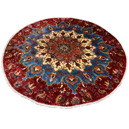 Khorjin Wollteppich, Rot & Blau, 203x203 cm - German Carpet Shop