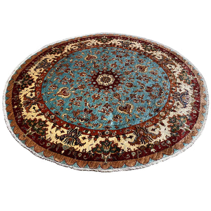 Runder Khorjin-Wollteppich, 202x197 cm - German Carpet Shop