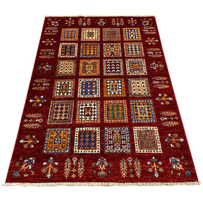 Afghanischer Khorjin Wollteppich, Tiefrot, 155x107 cm - German Carpet Shop