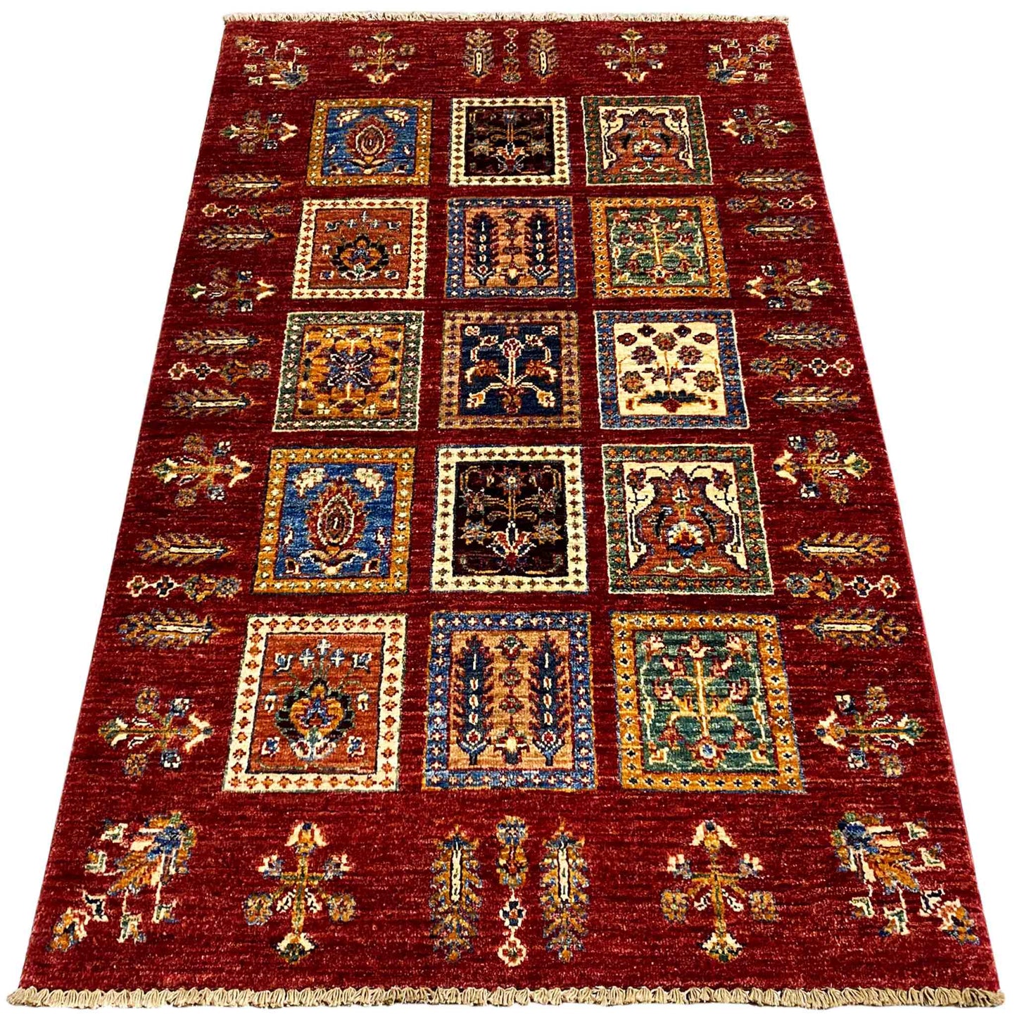 Afghanischer Khorjin Wollteppich, Tiefrot, 156x94 cm - German Carpet Shop