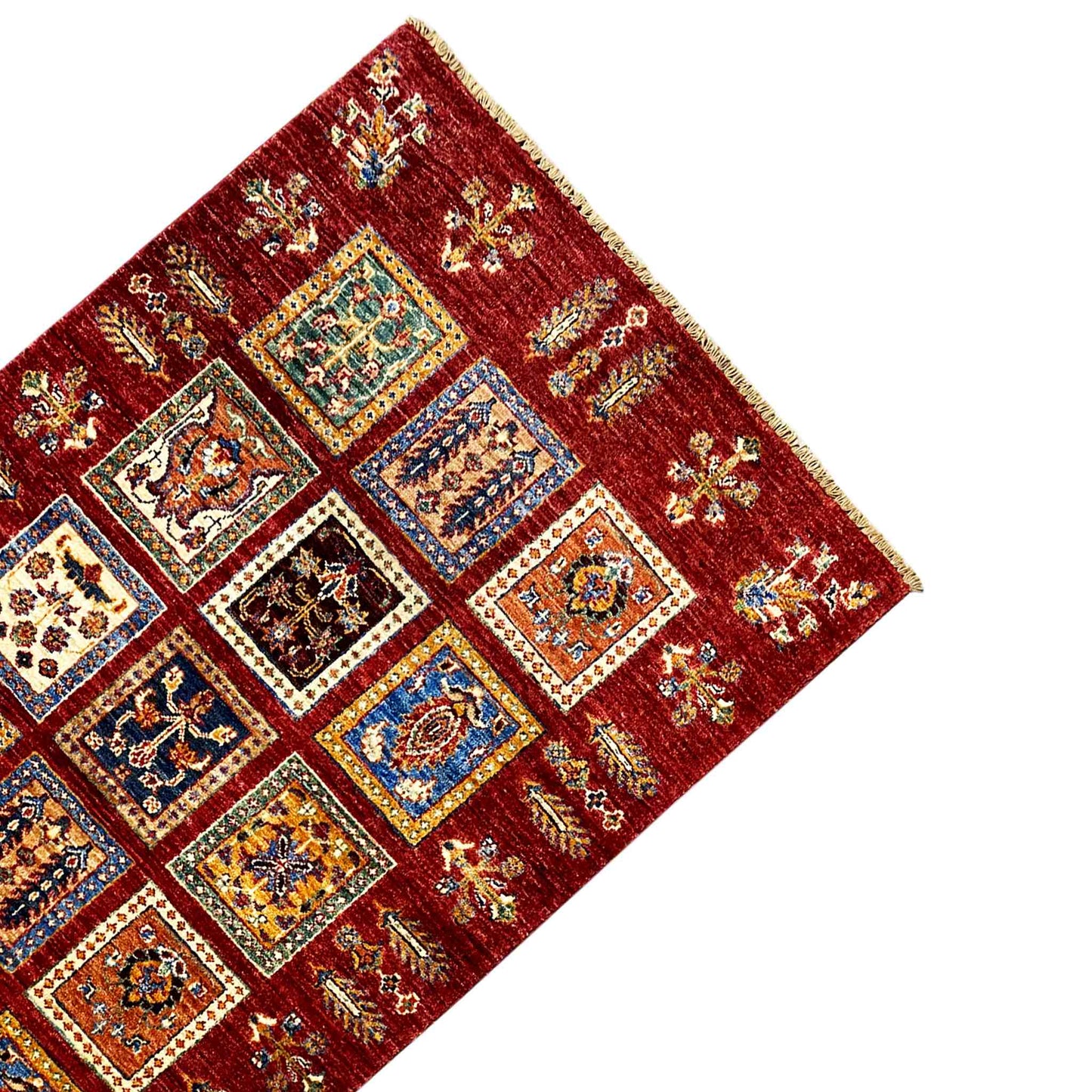 Afghanischer Khorjin Wollteppich, Tiefrot, 156x94 cm - German Carpet Shop
