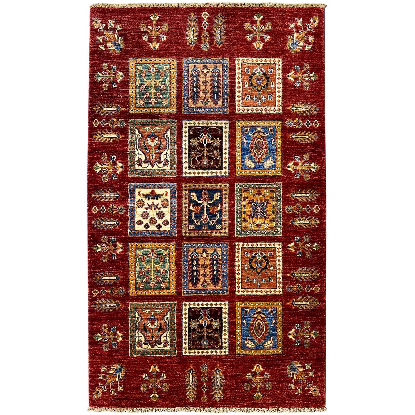Afghanischer Khorjin Wollteppich, Tiefrot, 156x94 cm - German Carpet Shop