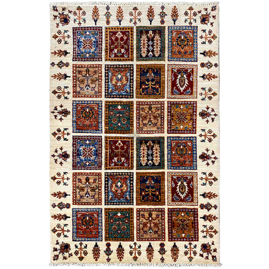 Khorjin Wollteppich, Elfenbein & Mehrfarbig, 160x105 cm - German Carpet Shop