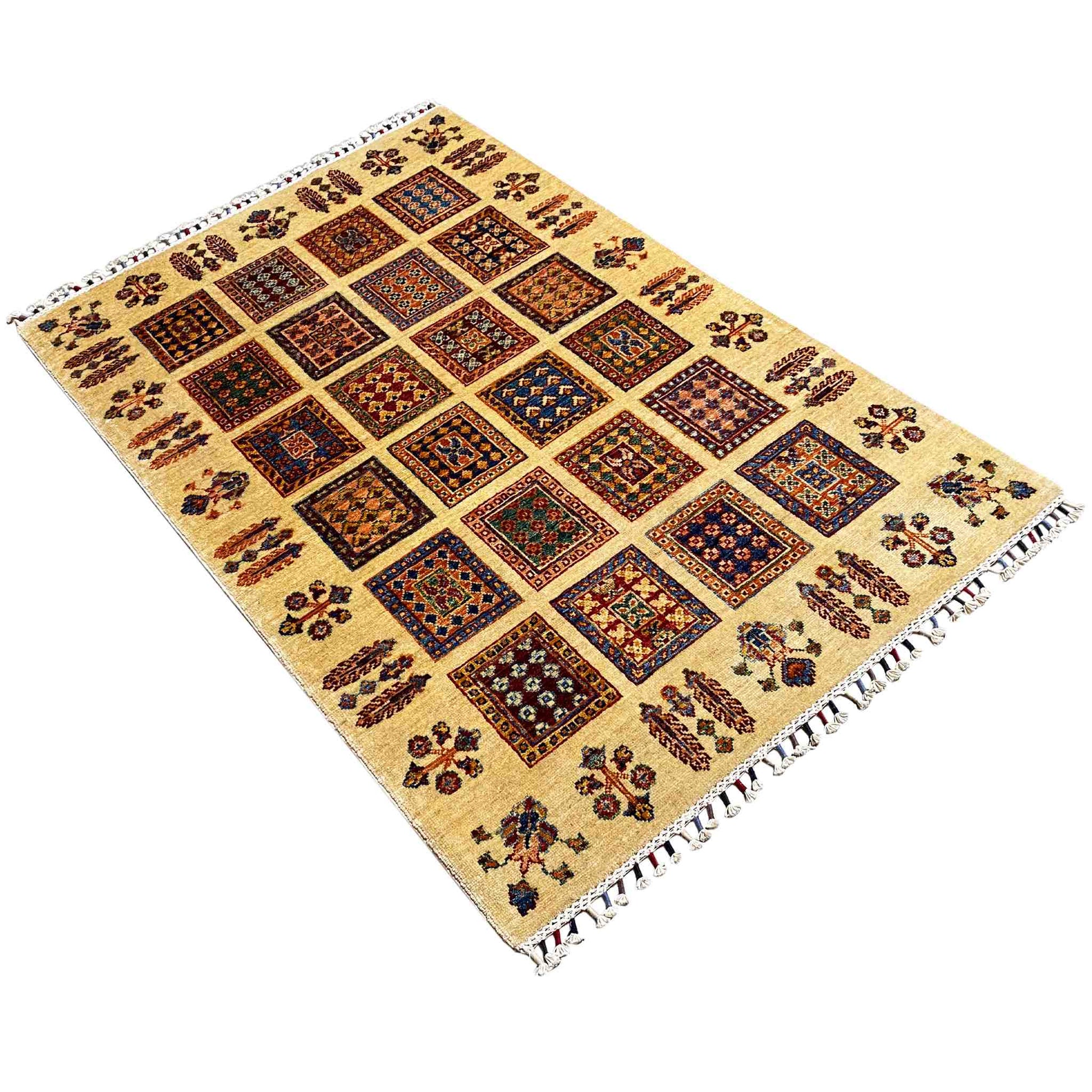 Afghan Khorjin Teppich, Beige, 152x106 cm - German Carpet Shop