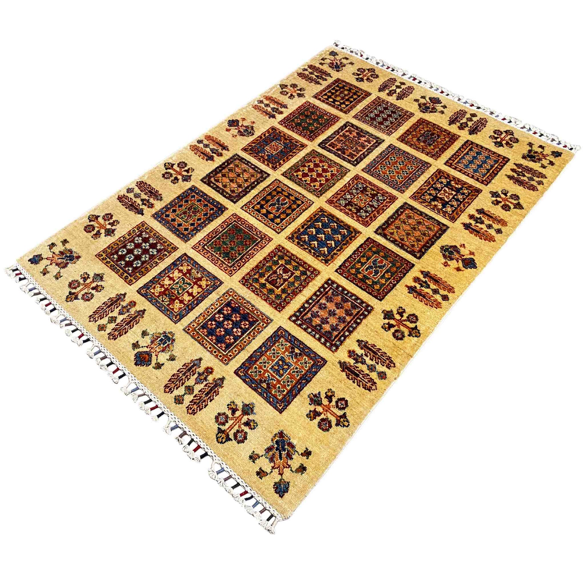 Afghan Khorjin Teppich, Beige, 152x106 cm - German Carpet Shop