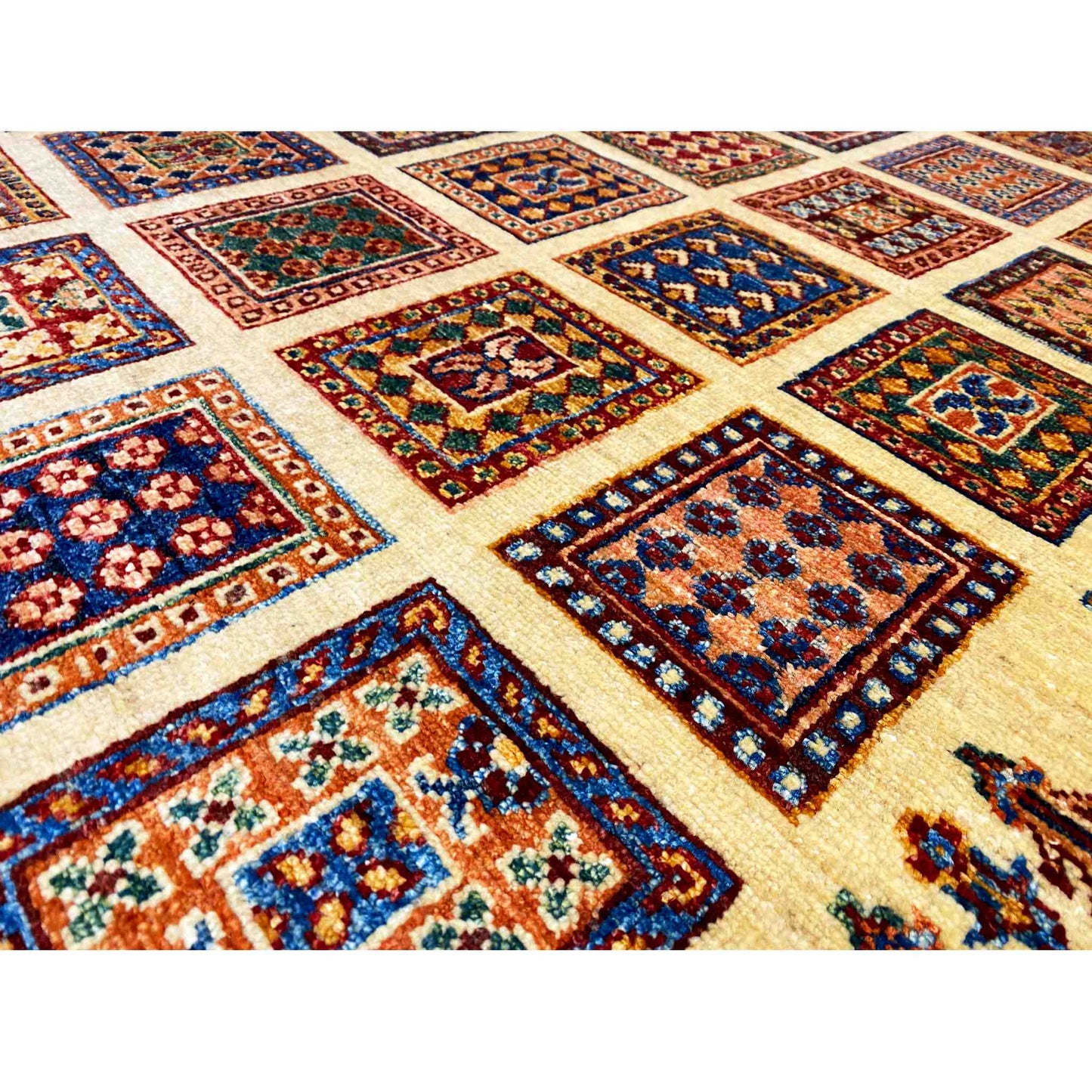 Afghan Khorjin Teppich, Beige, 152x106 cm - German Carpet Shop