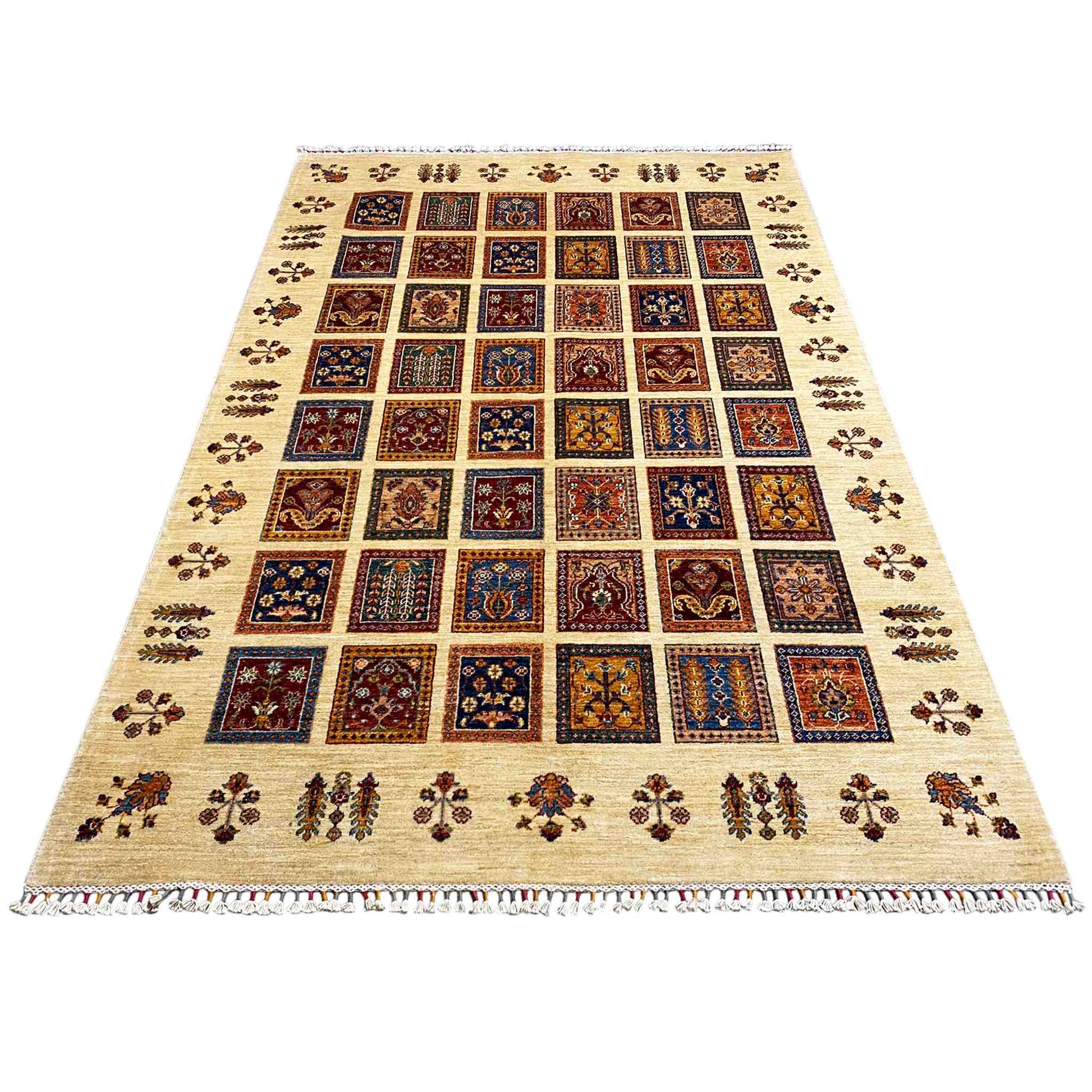 Afghan Khorjin Teppich, Beige, 261x182 cm - German Carpet Shop