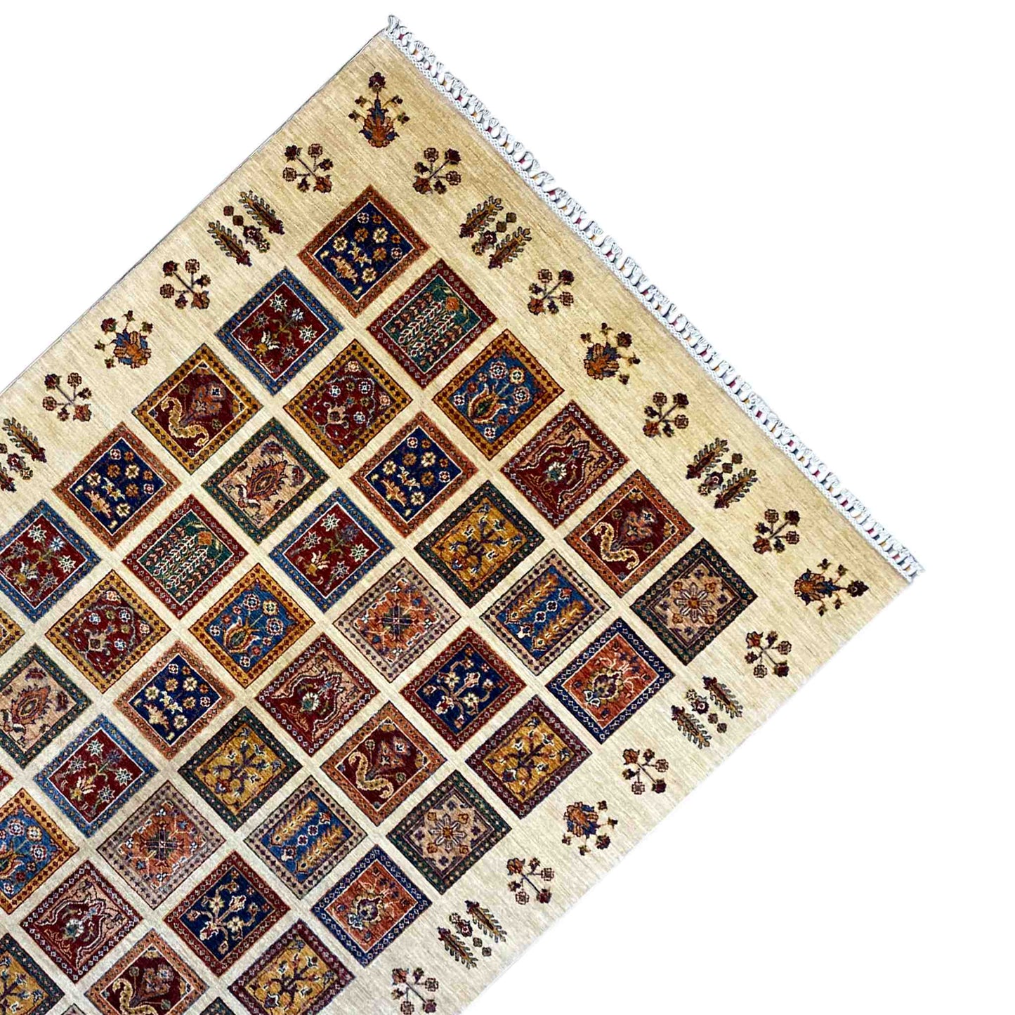 Afghan Khorjin Teppich, Beige, 261x182 cm - German Carpet Shop