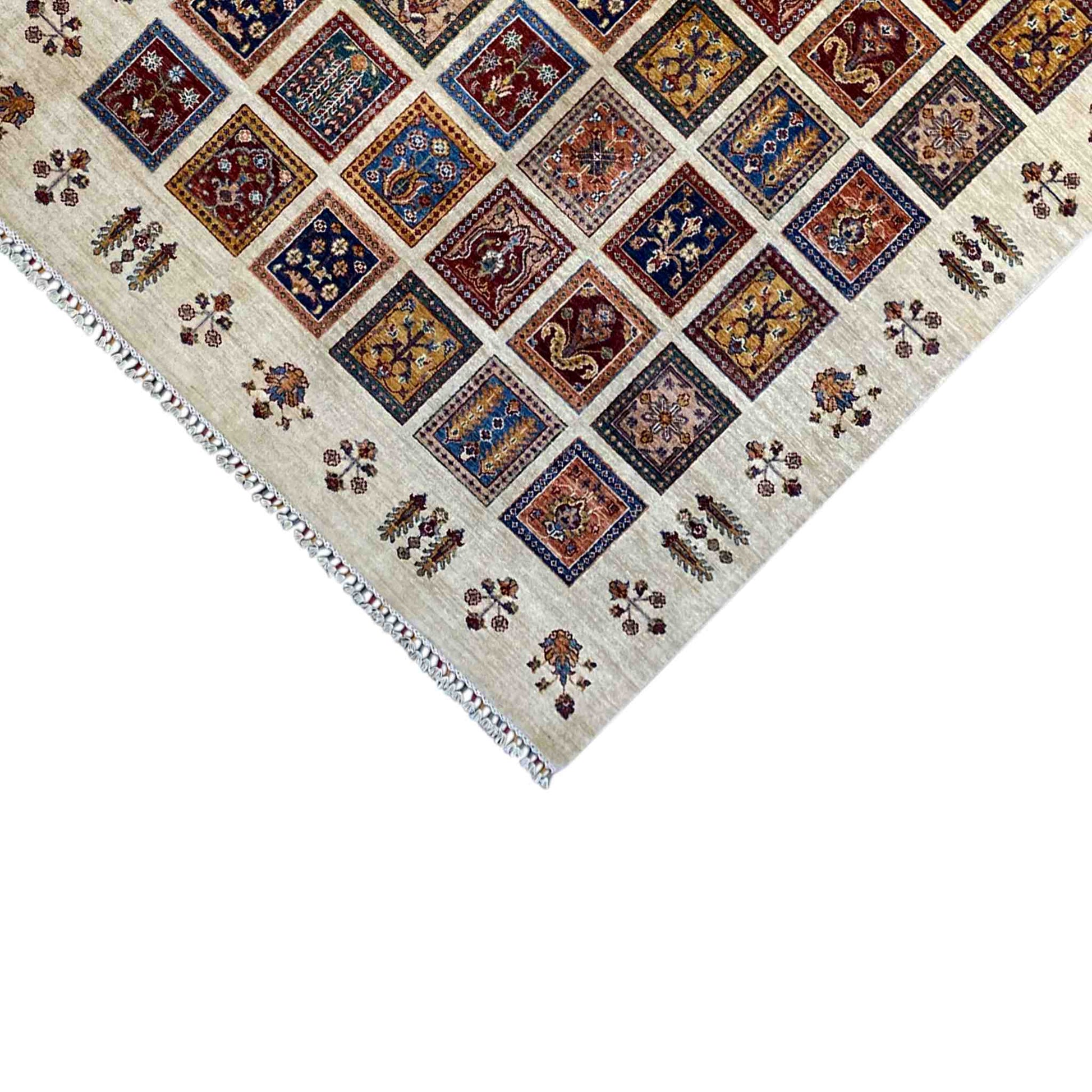 Afghan Khorjin Teppich, Beige, 261x182 cm - German Carpet Shop