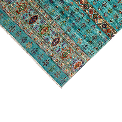 Afghan Khorjin Teppich, Teal, 201x153 cm - German Carpet Shop