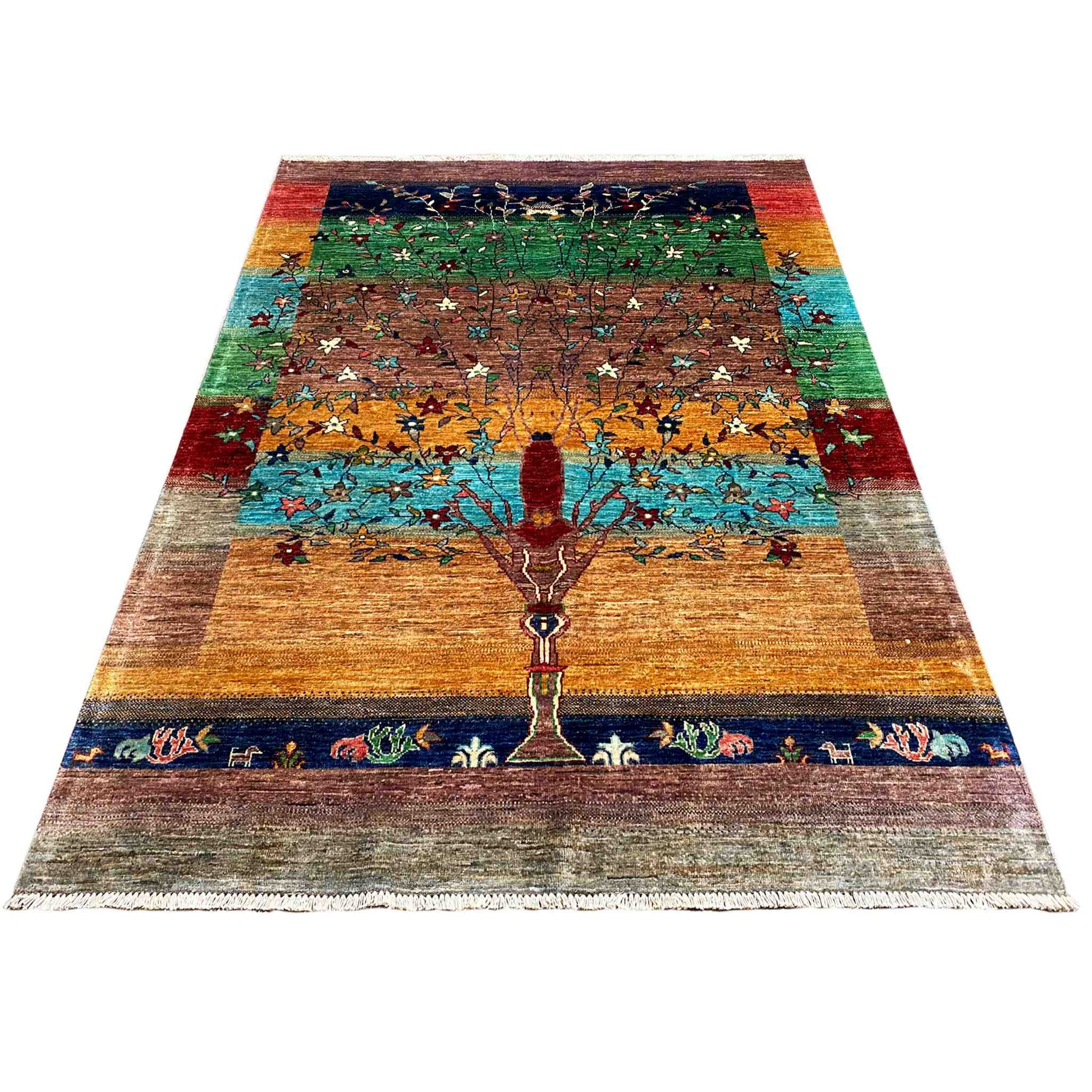 Afghan Khorjin Teppich, Mehrfarbig, 209x157 cm - German Carpet Shop