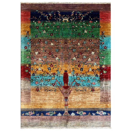 Afghan Khorjin Teppich, Mehrfarbig, 209x157 cm - German Carpet Shop