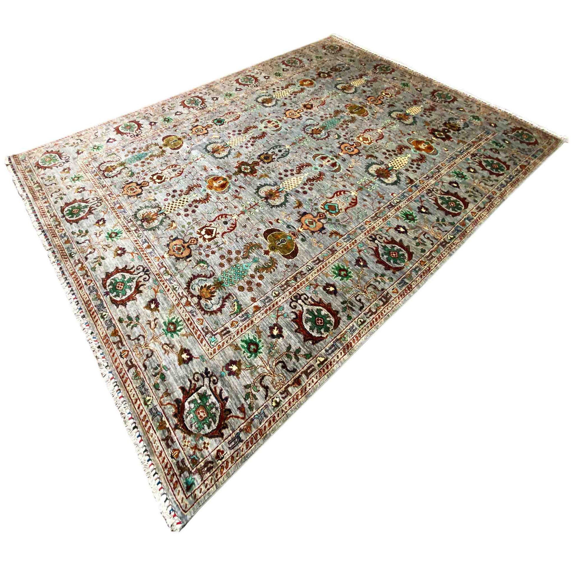 Afghan Khorjin Teppich – Grau, 348x254 cm - German Carpet Shop