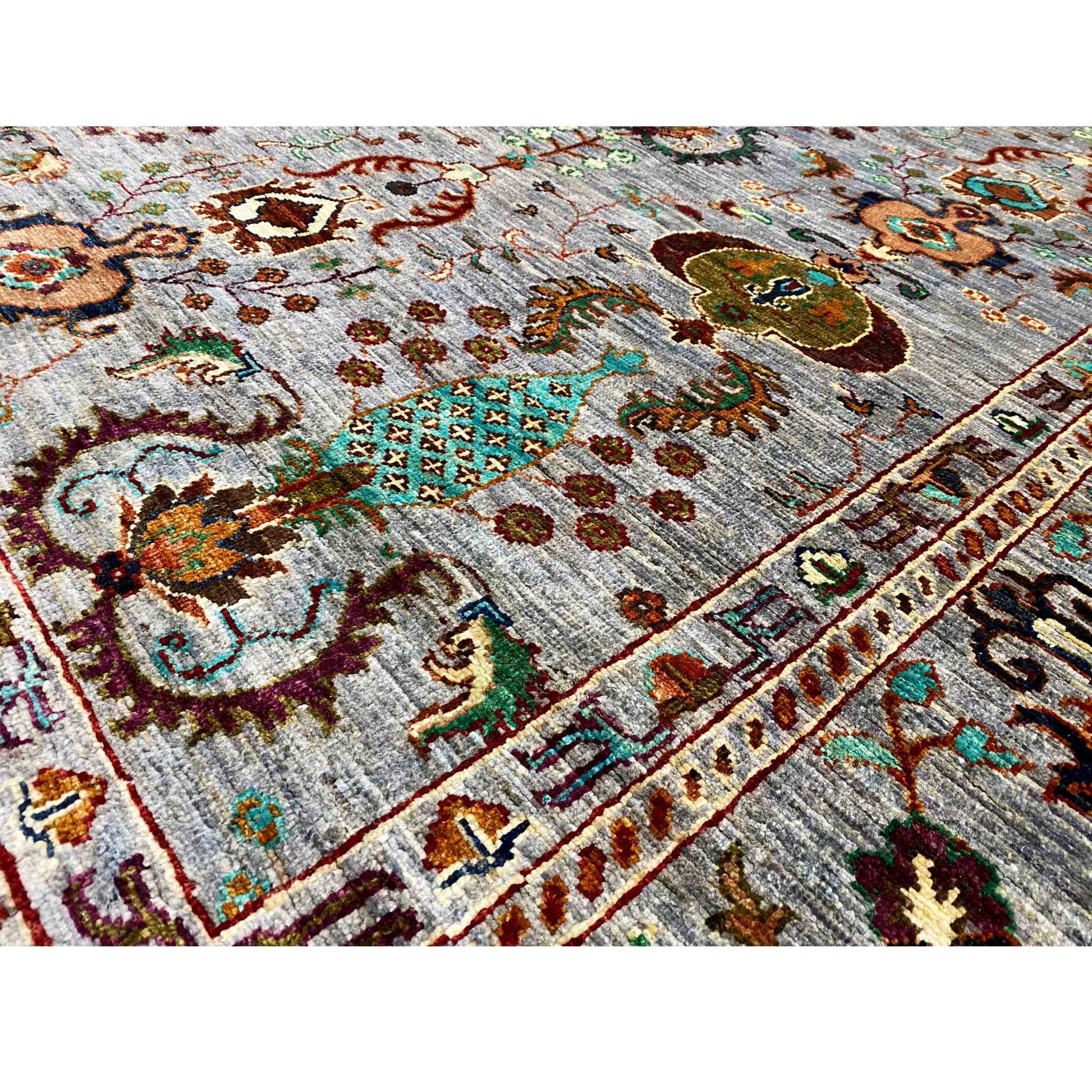 Afghan Khorjin Teppich – Grau, 348x254 cm - German Carpet Shop