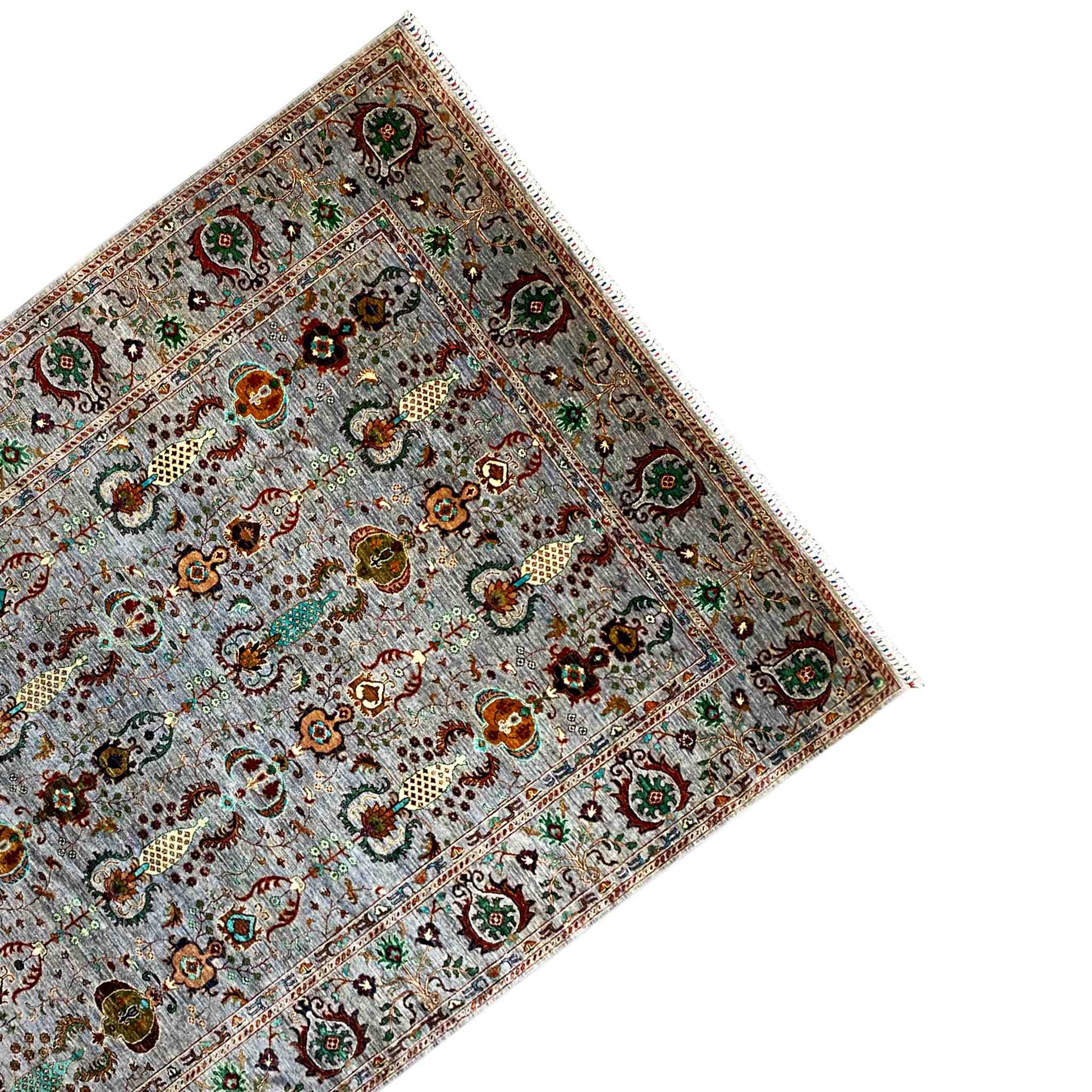 Afghan Khorjin Teppich – Grau, 348x254 cm - German Carpet Shop