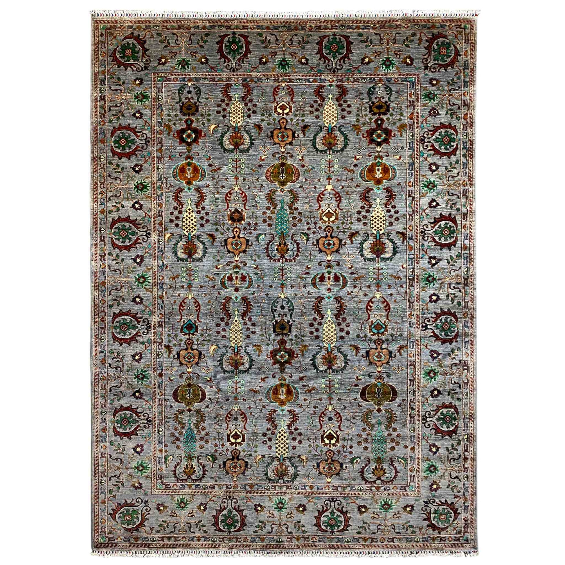Afghan Khorjin Teppich – Grau, 348x254 cm - German Carpet Shop