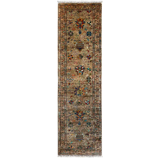 Afghan Khorjin Läufer Teppich – Braun, 295x85 cm - German Carpet Shop