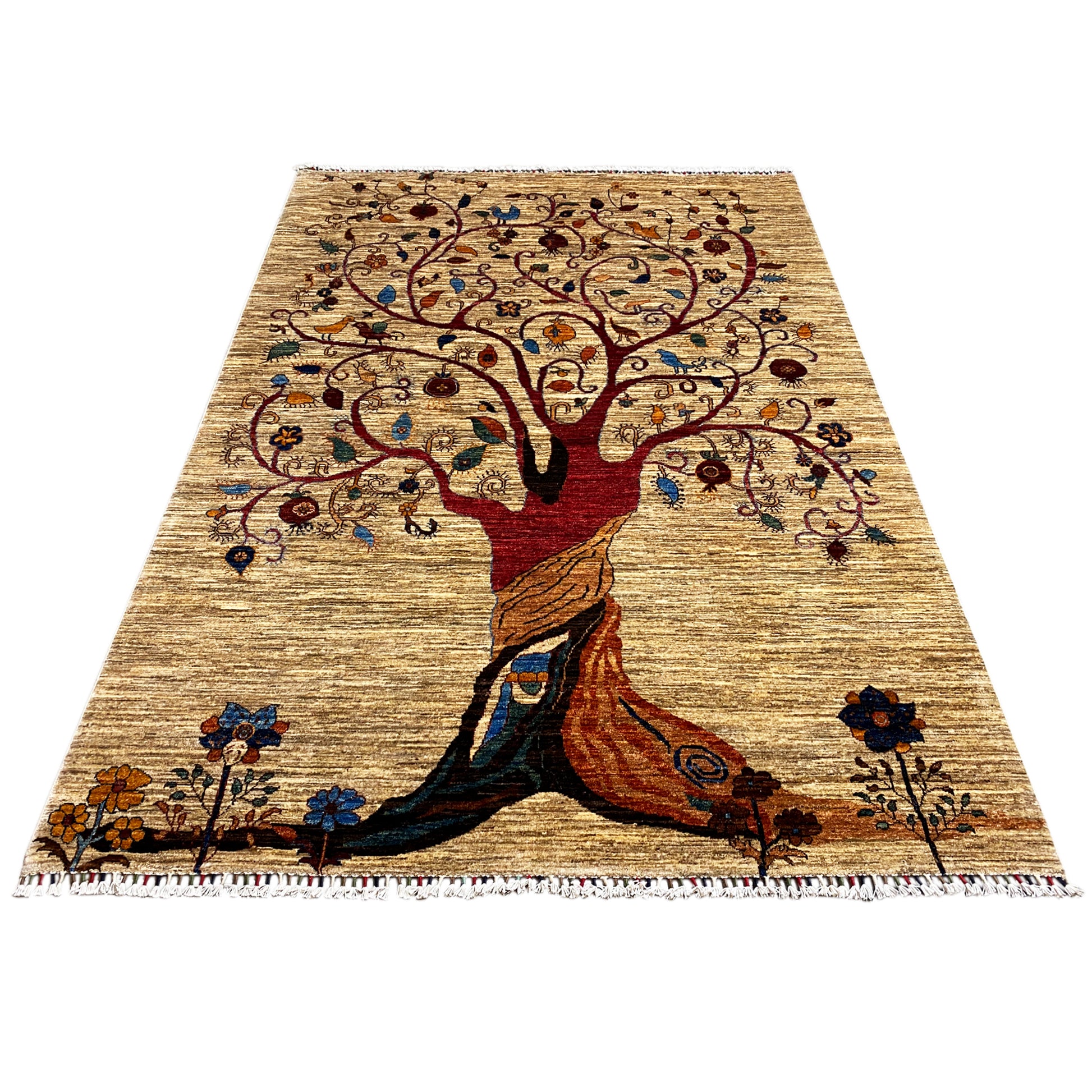 Handgeknüpfter Lebensbaum Teppich 250x177 cm - German Carpet Shop