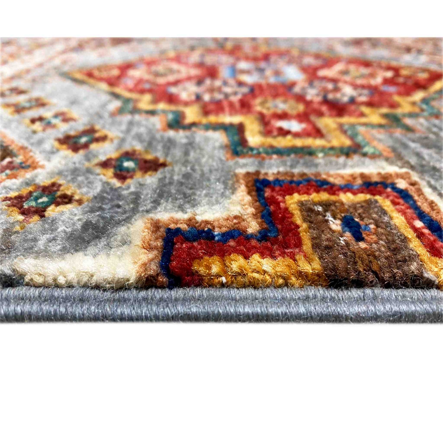 Khorjin-Teppich - Geometrisches Stammesdesign, 217x162 cm - German Carpet Shop