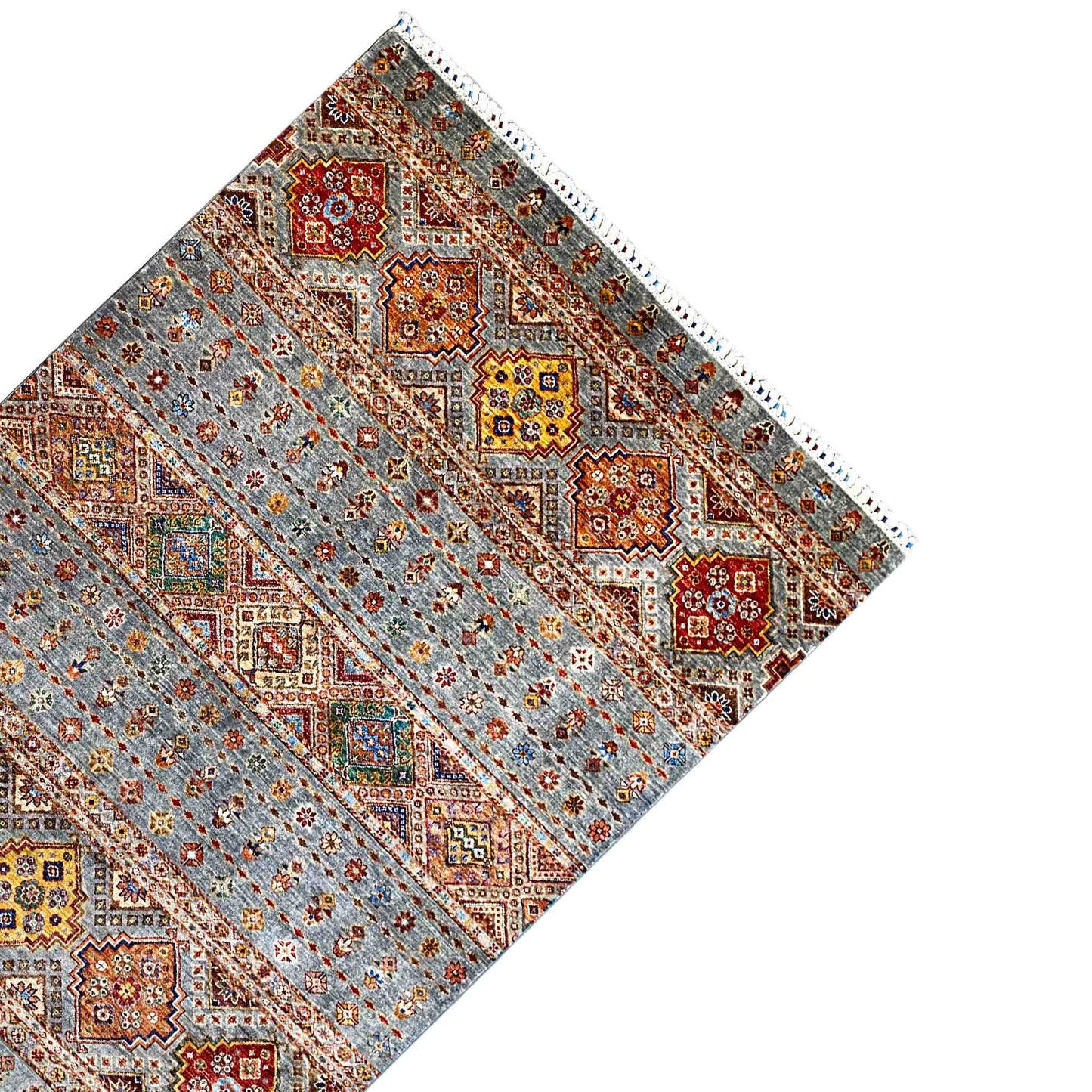 Khorjin-Teppich - Geometrisches Stammesdesign, 217x162 cm - German Carpet Shop