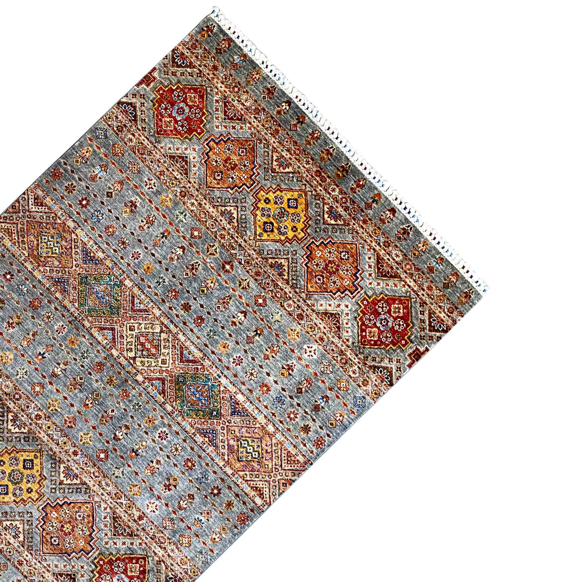 Khorjin-Teppich - Geometrisches Stammesdesign, 217x162 cm - German Carpet Shop