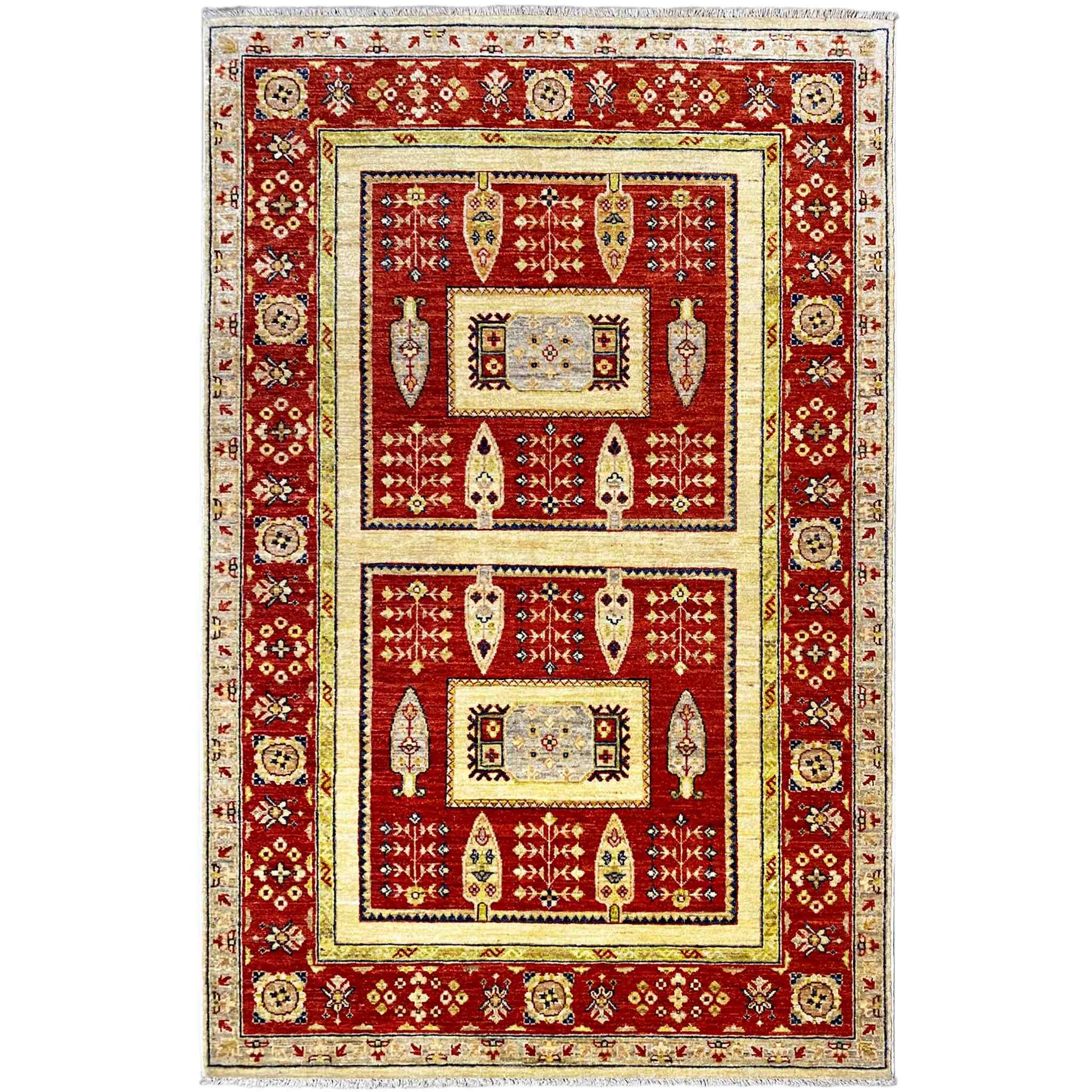 Khorjin-Teppich - Rustikaler Charme & Stammes-Eleganz, 182x119 cm - German Carpet Shop