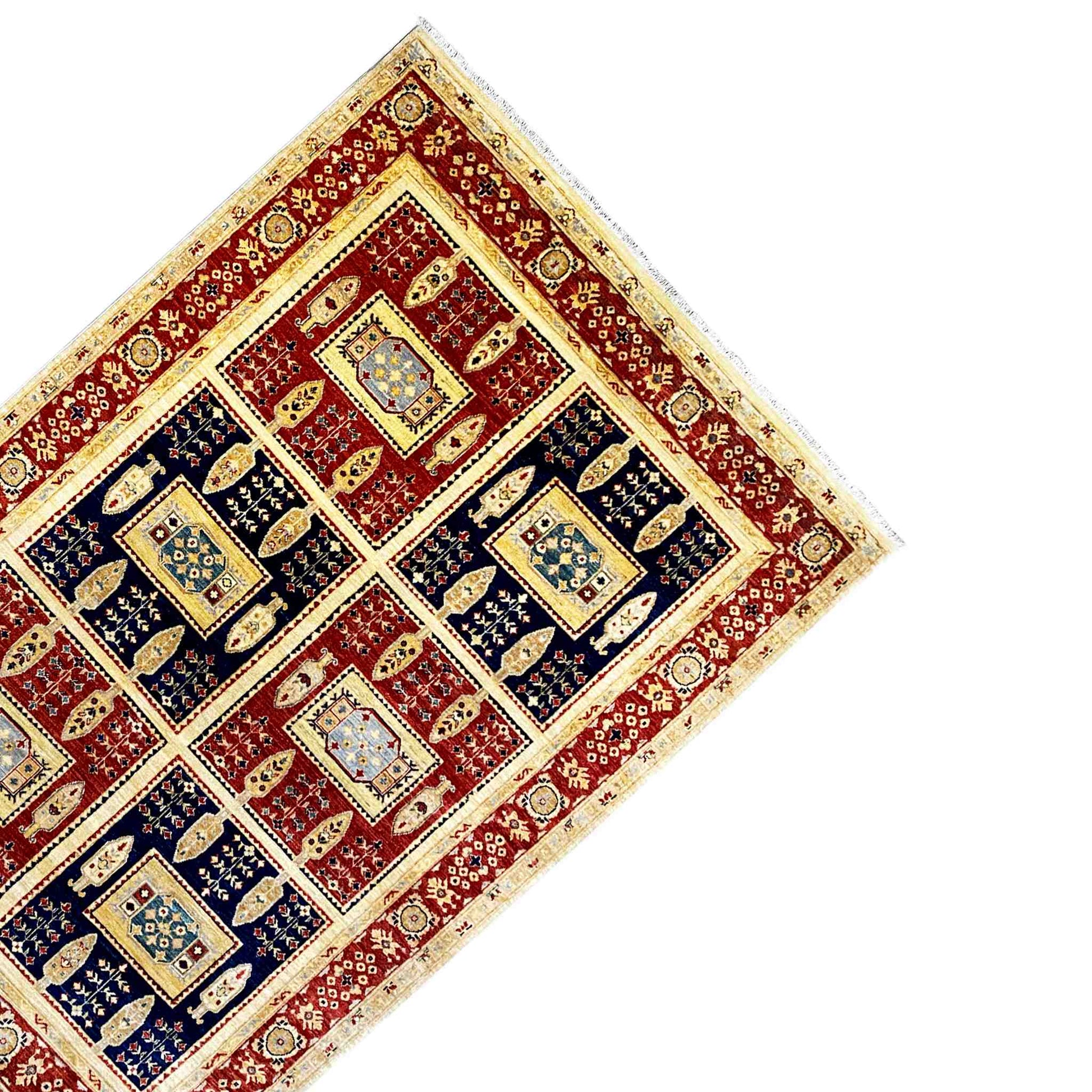Khorjin-Teppich - Kräftiges geometrisches Design & rustikaler Charme, 243x168 cm - German Carpet Shop
