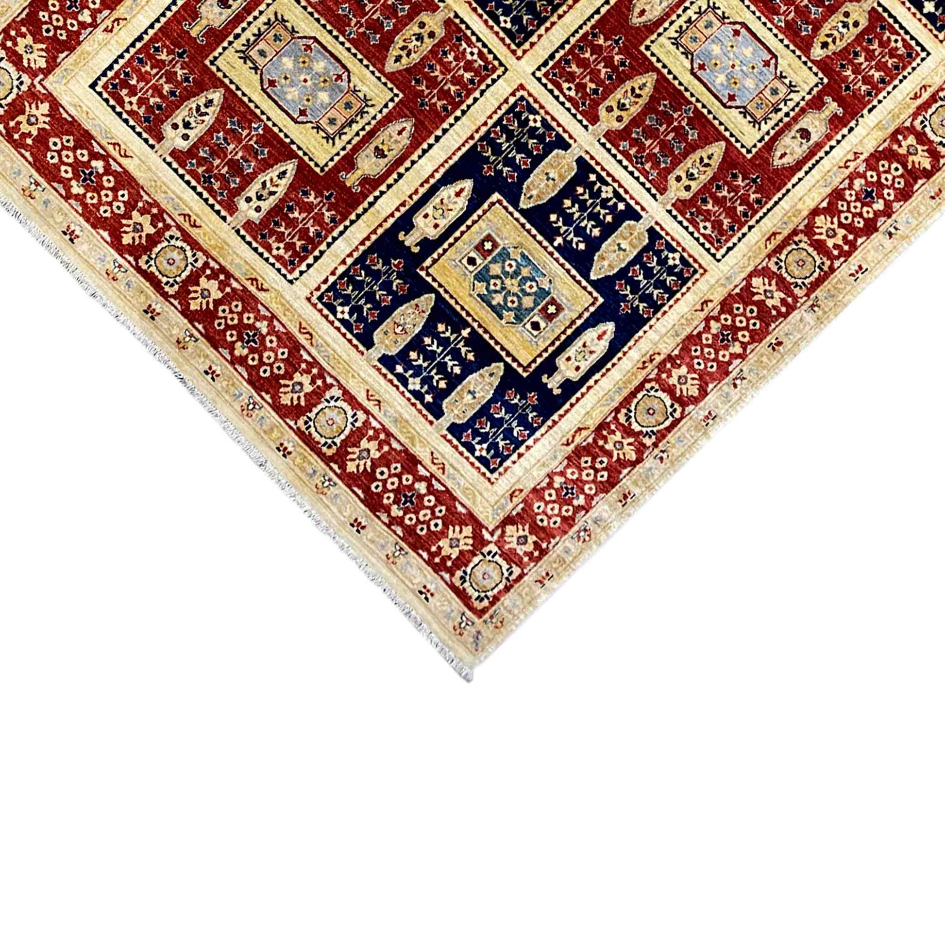 Khorjin-Teppich - Kräftiges geometrisches Design & rustikaler Charme, 243x168 cm - German Carpet Shop