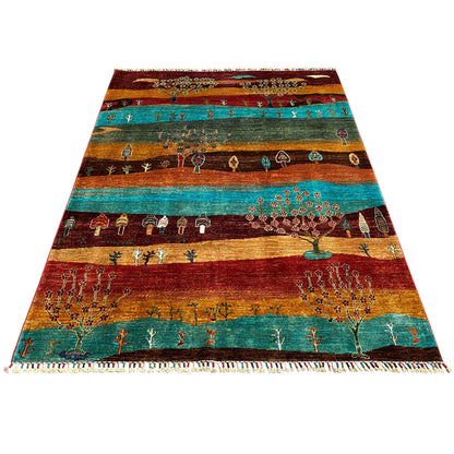 Khorjin-Teppich - Landschafts- und Lebensbaum-Design, 204x157 cm - German Carpet Shop