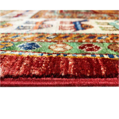 Khorjin-Teppich - Kamelmotiv & Stammesstreifen, 203x153 cm - German Carpet Shop