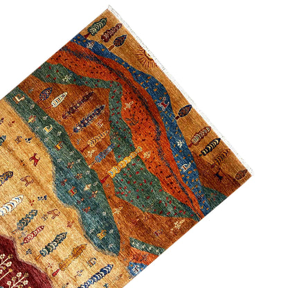 Khorjin Teppich - Verzaubertes Landschaftsdesign, 202x177 cm - German Carpet Shop