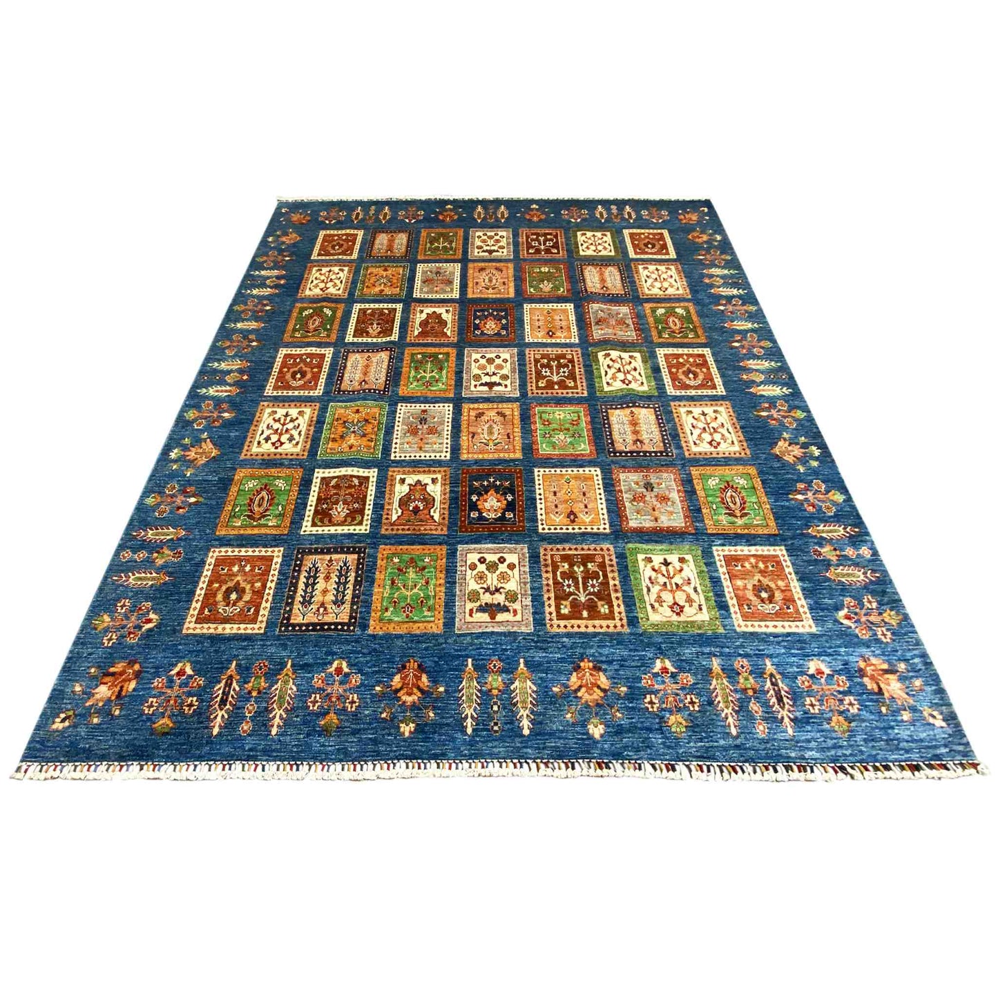 Khorjin Teppich - Paneeldesign, Tiefblaue Eleganz, 290x254 cm - German Carpet Shop