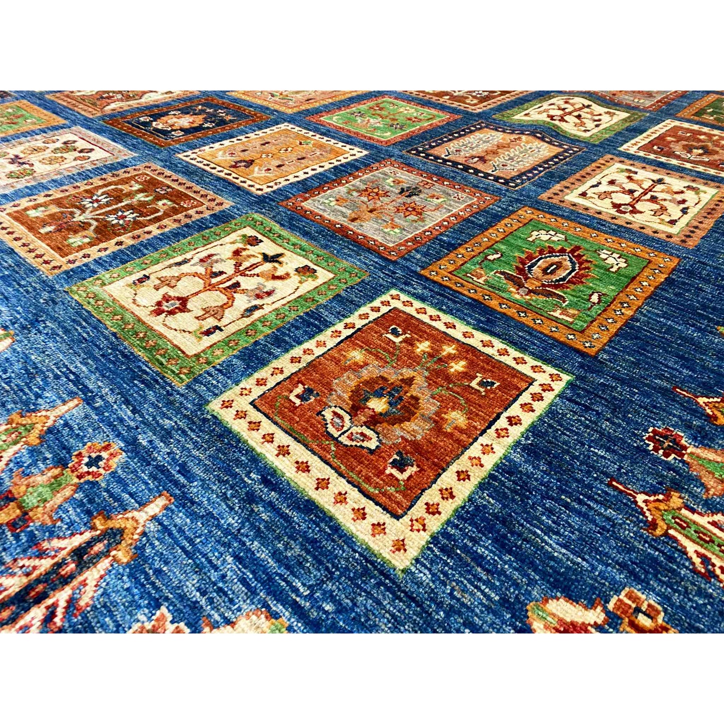 Khorjin Teppich - Paneeldesign, Tiefblaue Eleganz, 290x254 cm - German Carpet Shop