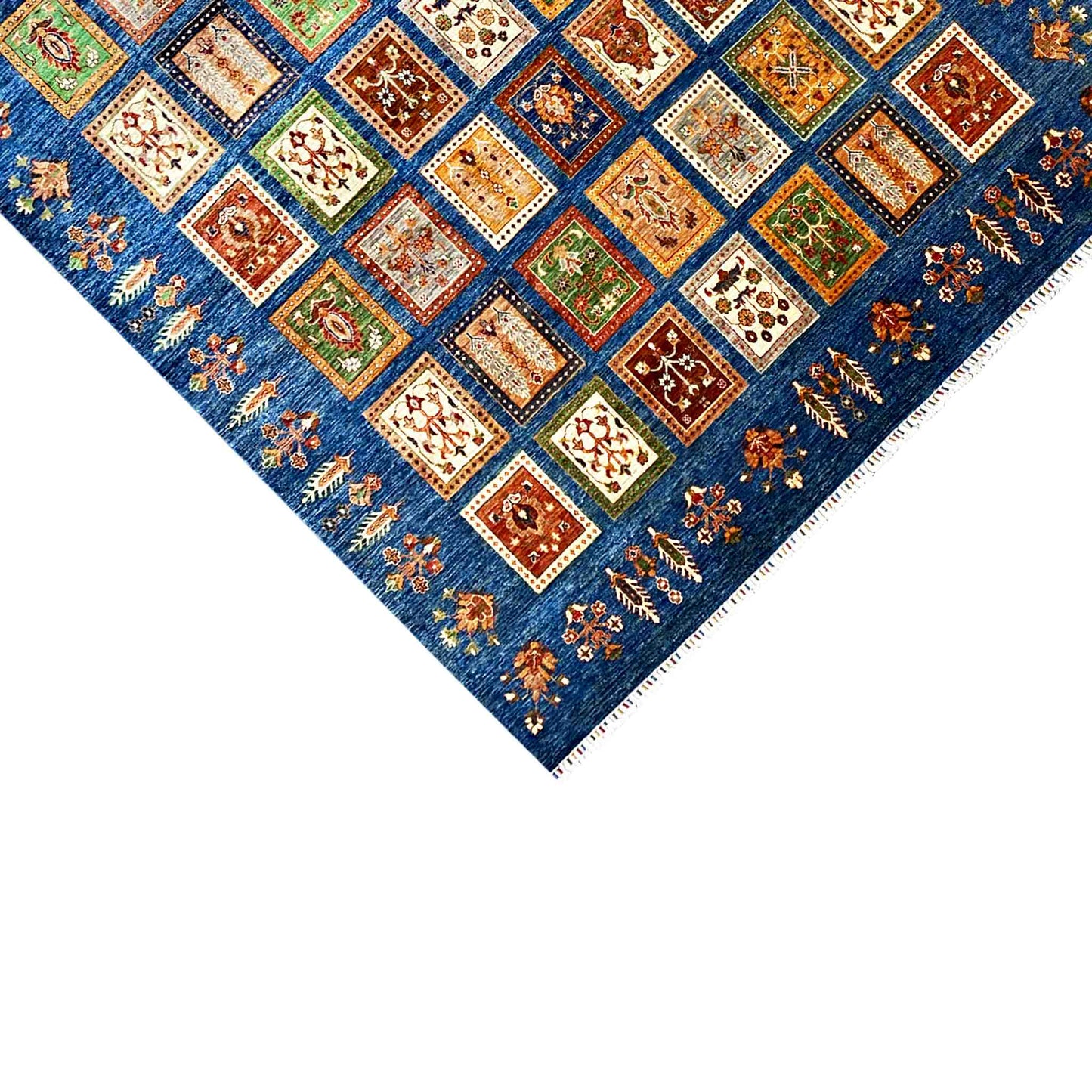 Khorjin Teppich - Paneeldesign, Tiefblaue Eleganz, 290x254 cm - German Carpet Shop