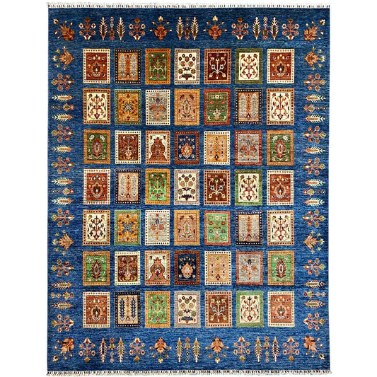 Khorjin Teppich - Paneeldesign, Tiefblaue Eleganz, 290x254 cm - German Carpet Shop