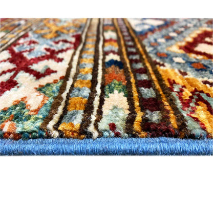 Khorjin Teppich - Lebhafte Streifen & Rautenmotive, 201x157 cm - German Carpet Shop