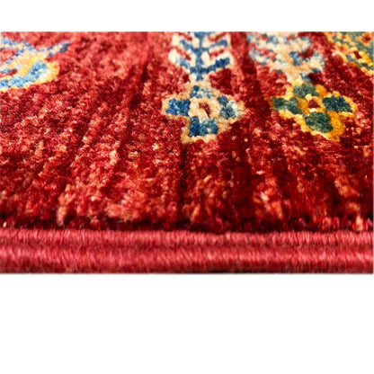 Khorjin Teppich - Rotes Paneeldesign, Komplizierte Motive, 214x160 cm - German Carpet Shop