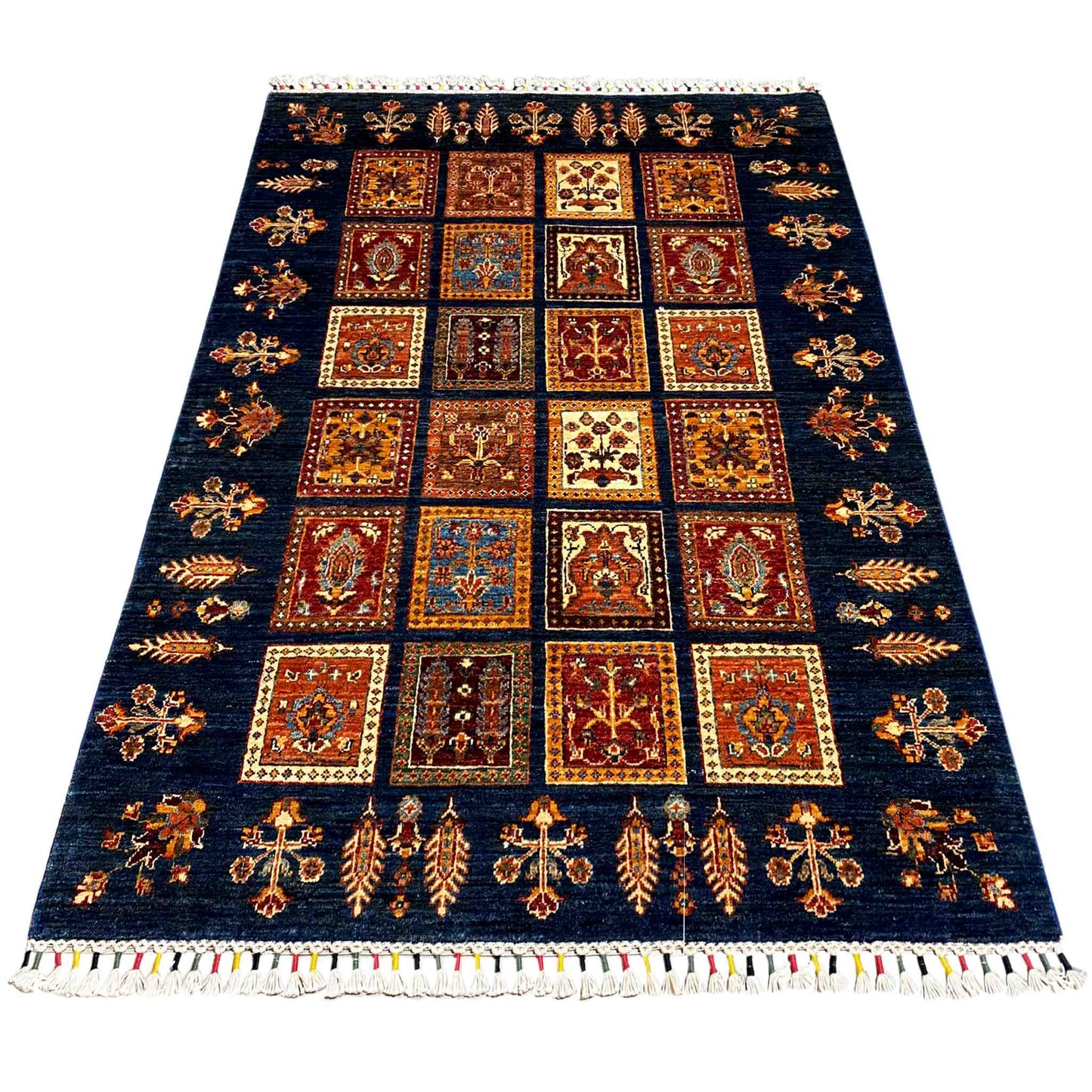 Afghan Khorjin Teppich - Handgesponnene Wolle, 125x91 cm - German Carpet Shop