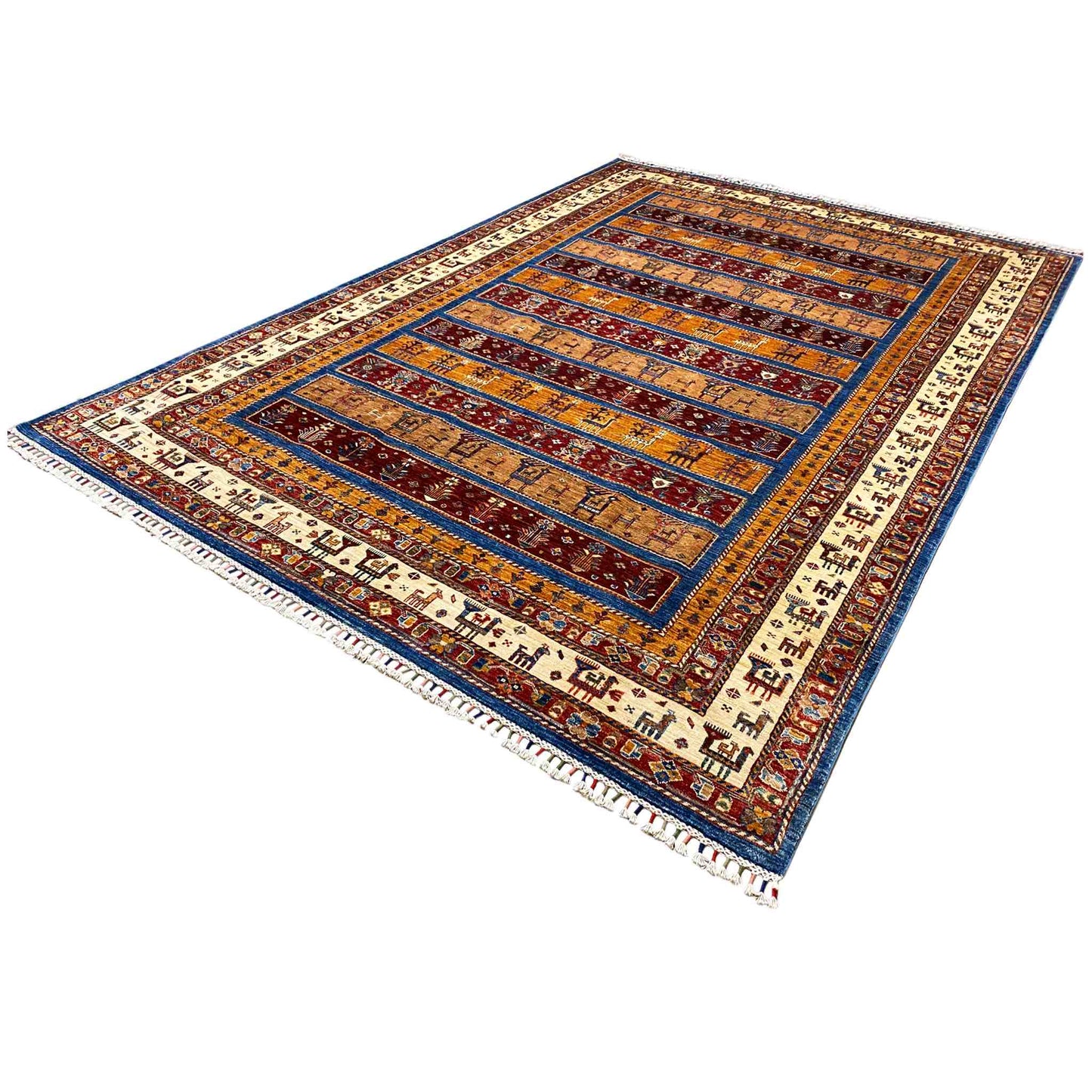 Khorjin-Teppich - Stammes-Tier- und Geometrisches Design, 356x243 cm - German Carpet Shop