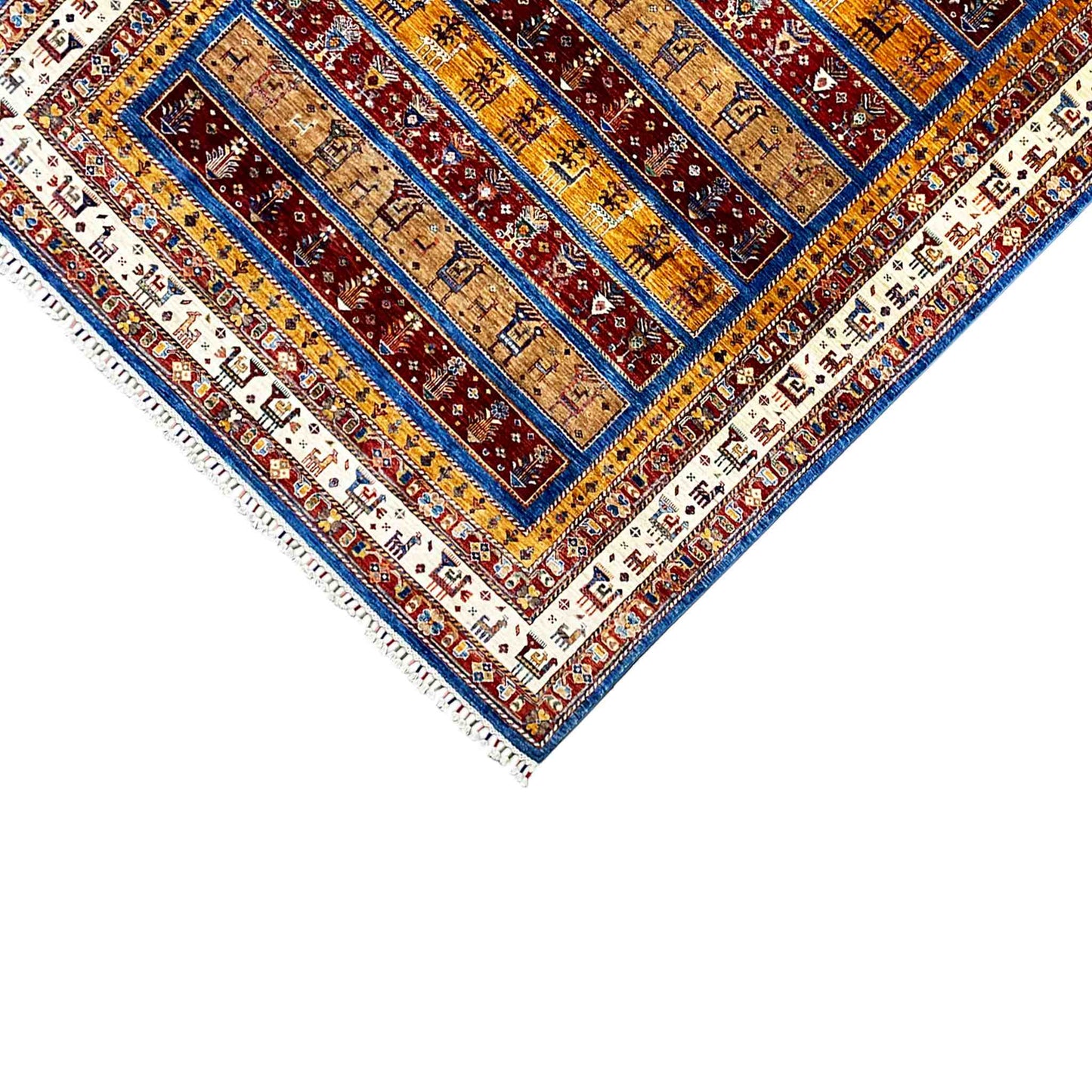 Khorjin-Teppich - Stammes-Tier- und Geometrisches Design, 356x243 cm - German Carpet Shop