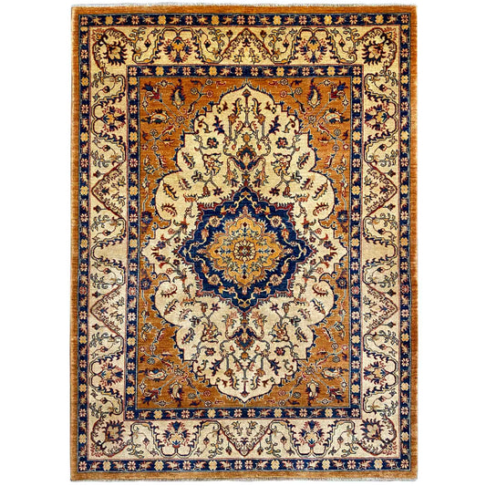 Khorjin-Teppich - Medaillon- und Blumendesign, 208x152 cm - German Carpet Shop