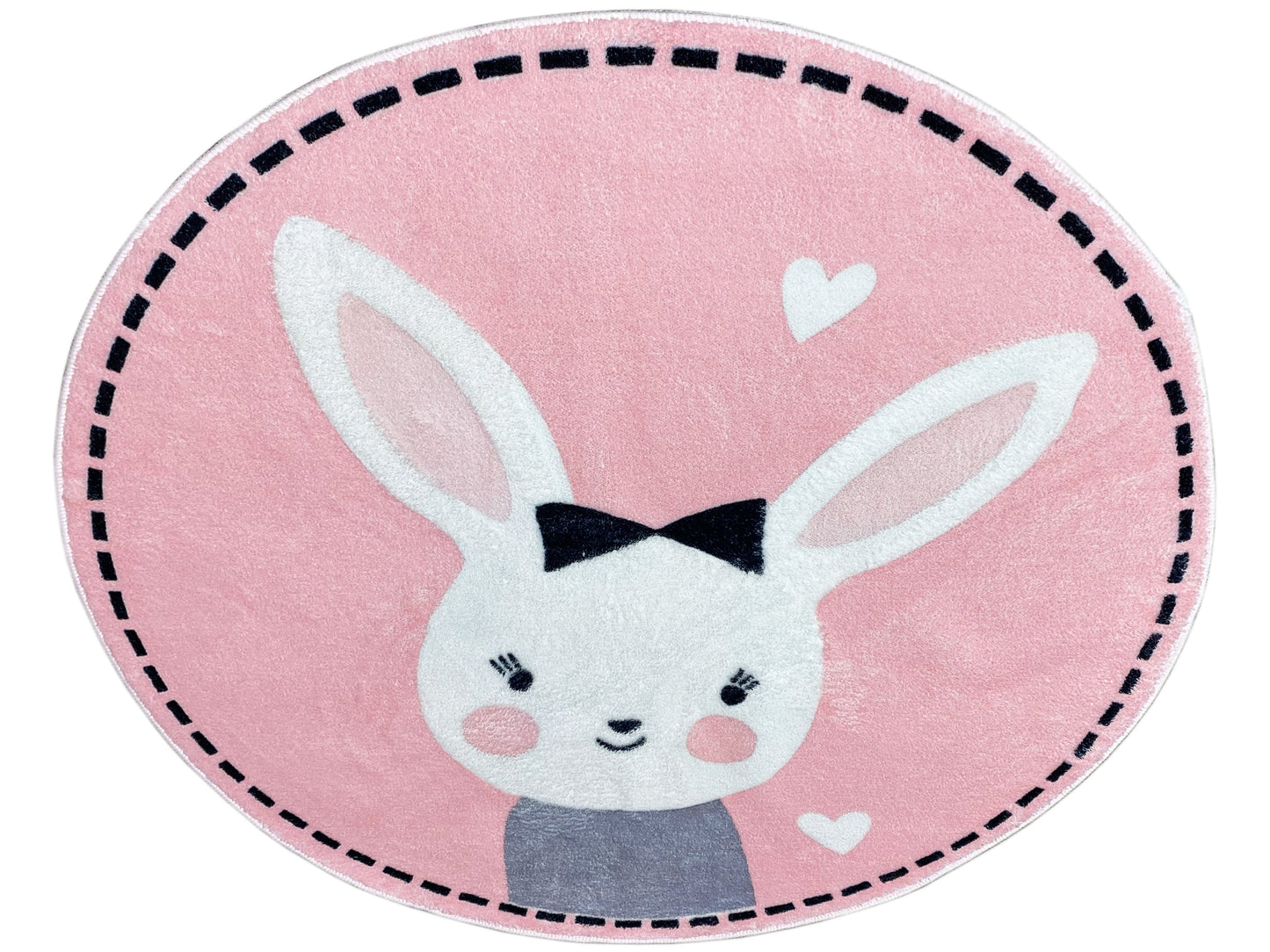 Round Children's Rug Rabbit, 100 cm