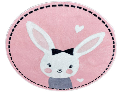 Round Children's Rug Rabbit, 100 cm