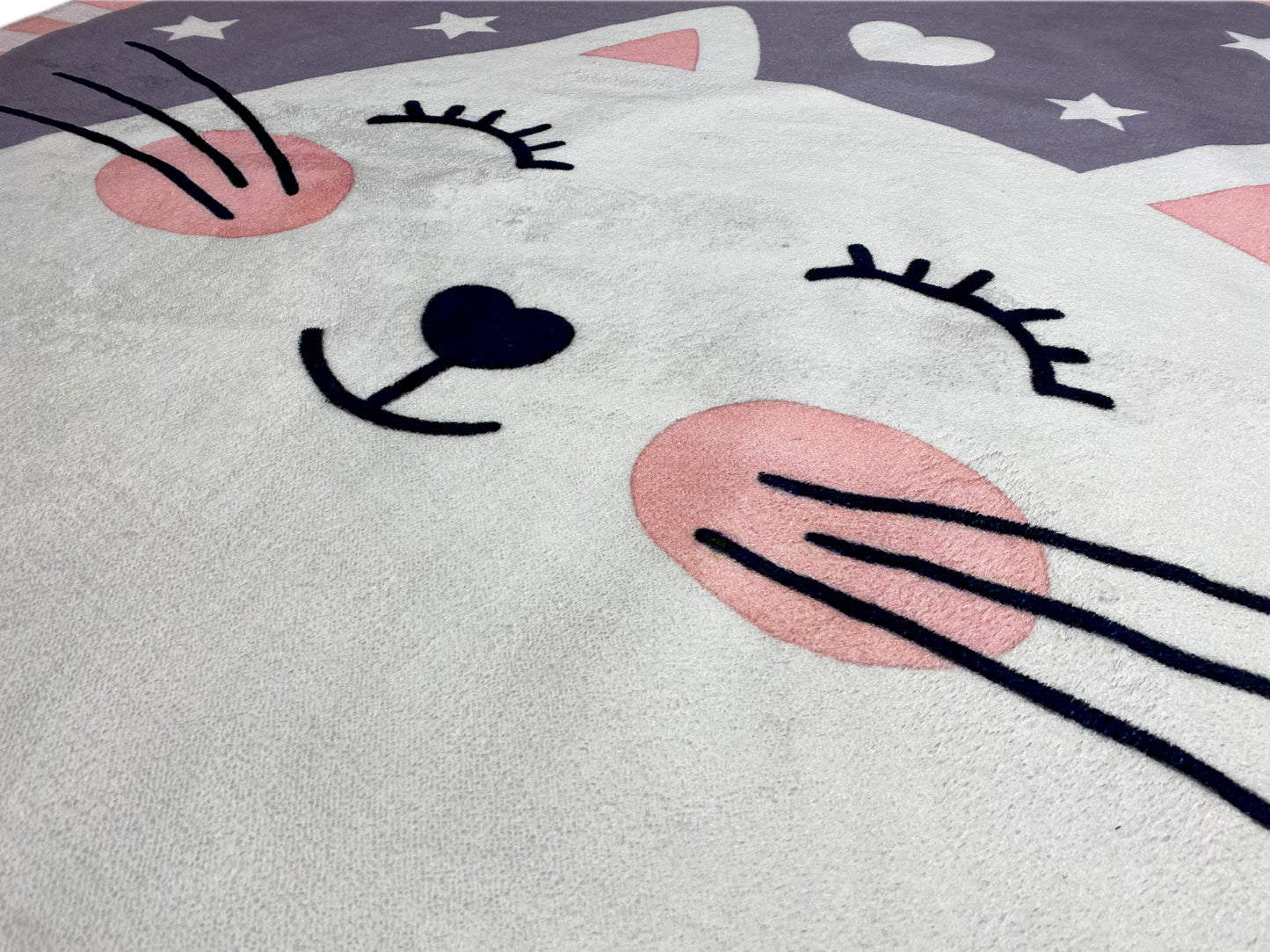 Round Children's Rug Cat, 120 cm